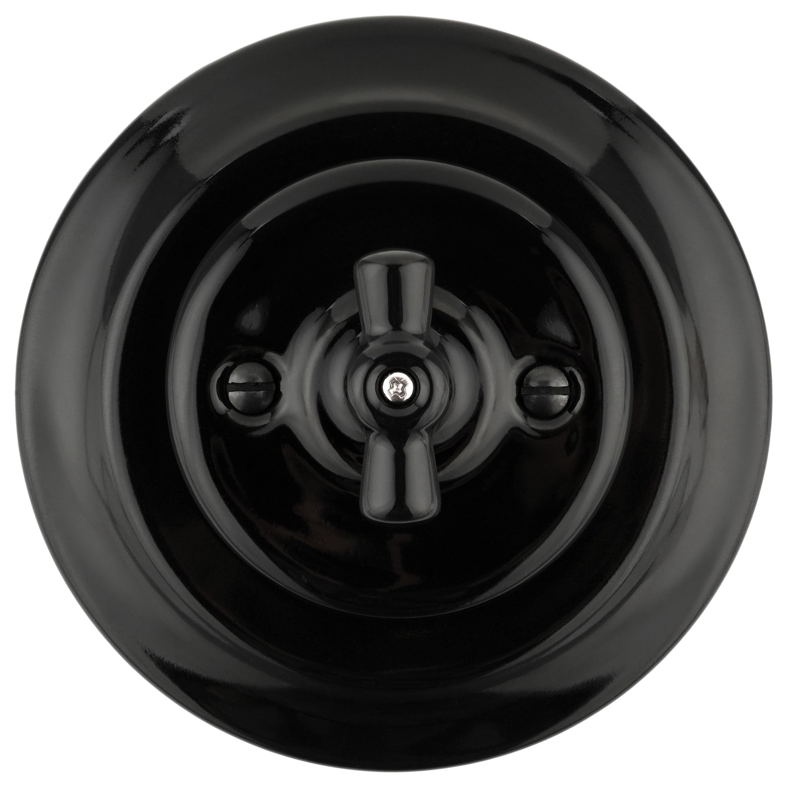 Flush-Mounted Porcelain Retro Rotary Button Bell Push Button All-in-One Series PR1 Black, Drehtaster I 1-fach 1-Weg - Image 2