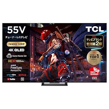TCL 55V型 4Kチューナーレステレビ 量子ドット 55C745 動画アプリ TCL 55V型 4Kチューナーレステレビ 量子ドット 55C745 動画