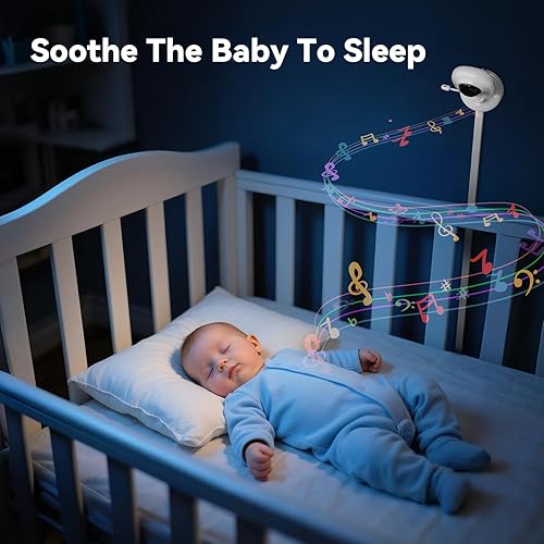 Miniatura 5 de Monitor inteligente de bebé AI, cámara de habitación de bebé 1080P, APP, detección de AI, monitor de llanto, canciones de cuna, visión nocturna,