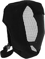LIOOBO Epee Fencing Helmet Face Guard with Ear Protection - Black Steel Mesh Mask for Safe Training