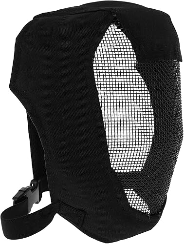 Casco de esgrima cubierta facial de esgrima, máscara de malla metálica negra con protección para los oídos, correas ajustables