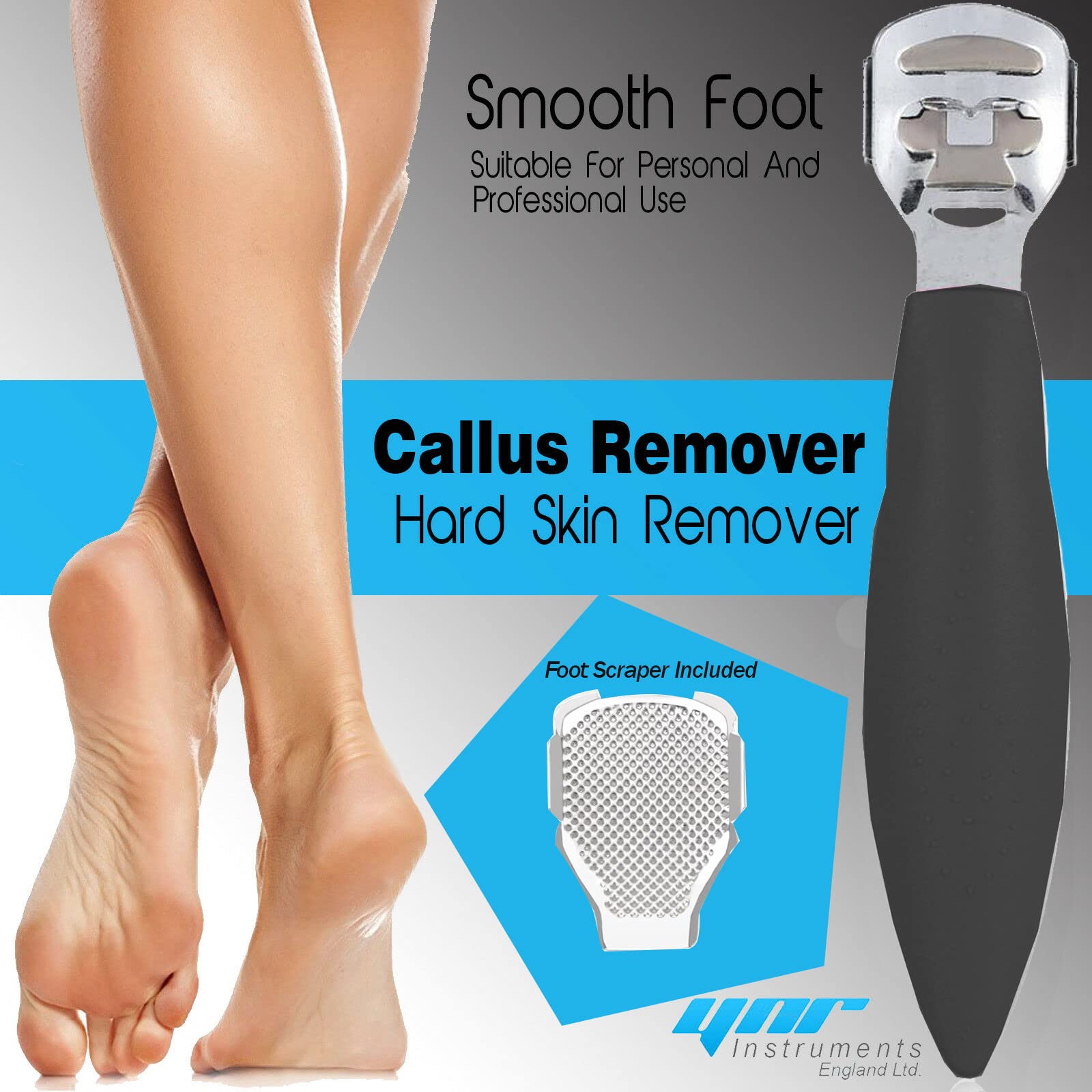 YNR Callus Remover for Feet, Foot File Corn & Callus Remover, Pedicure Tool Includes 10 Replacement Heads - Image 4