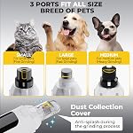 Dog Nail Grinder 6-Speed with LED Display, Dog & Cat Nail Clippers and Trimmers, Pet Nail Grinder with 2 LED Lights - Super Quiet Rechargeable Claw Trimmer for Large Medium Small Puppy Dogs/Cats
