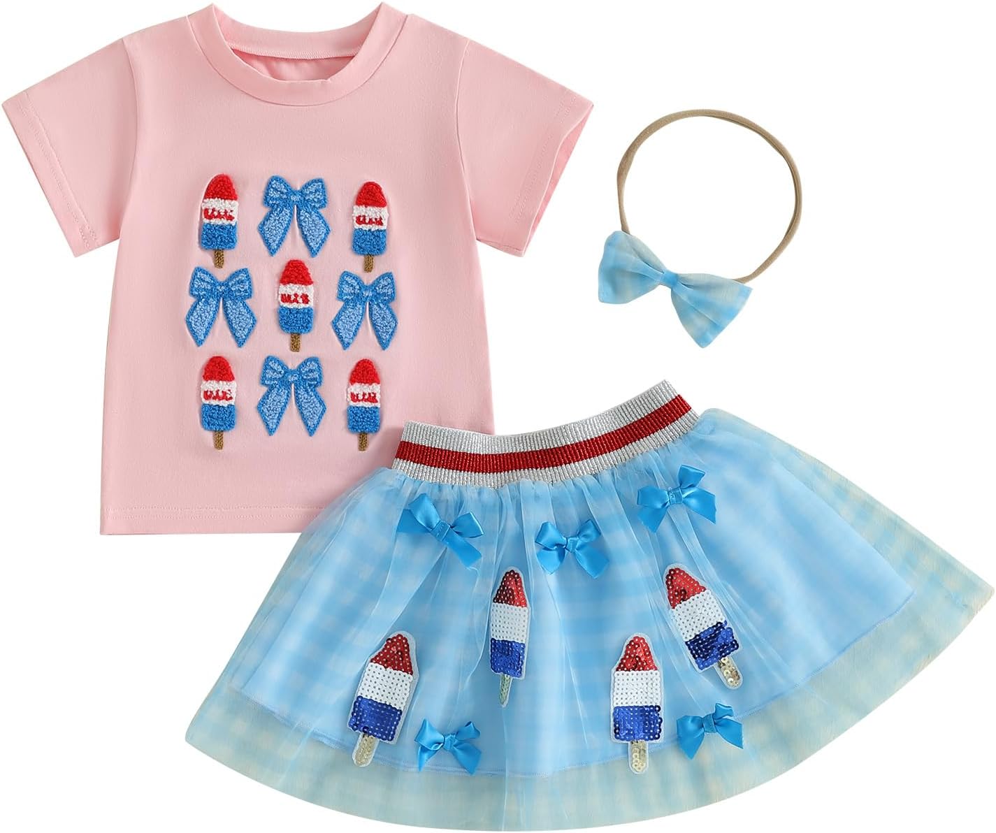 Toddler Baby Girl 4th Fourth of July Outfit USA Shirt Stars Memorial Tutu Skirt Set Little Girl Summer Clothes