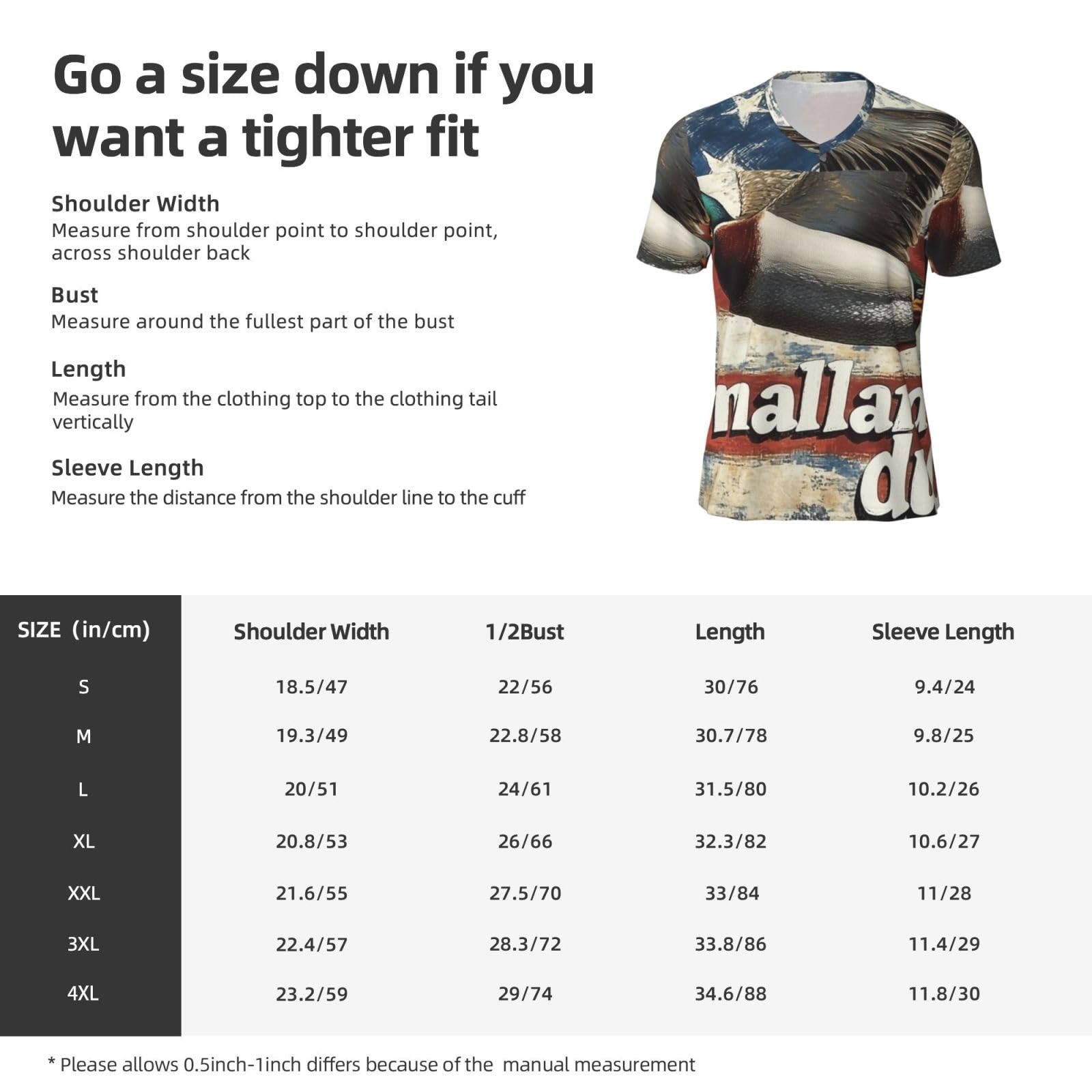 Stylish Athletic Sports Jersey Mallard-Duck-America-Flag Men's Rugby Jersey 4X-Large