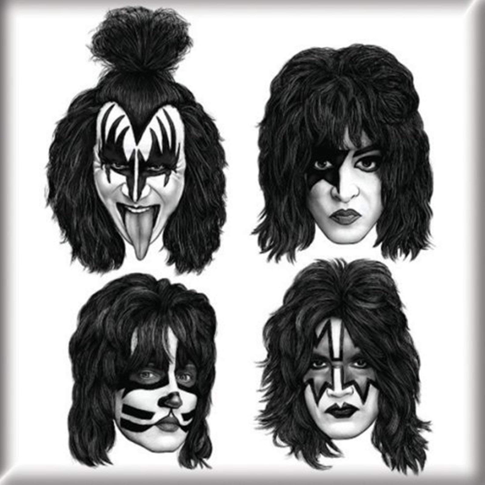 KISS Fridge Magnet: Graphite Faces