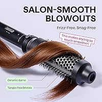 Vista 3 de Wavytalk Cepillo Térmico, Cepillo Redondo Calentado de 1 1/2 Pulgadas con Cabeza Desmontable, Bolsa de Terciopelo y Doble Voltaje para Viajes, Fácil