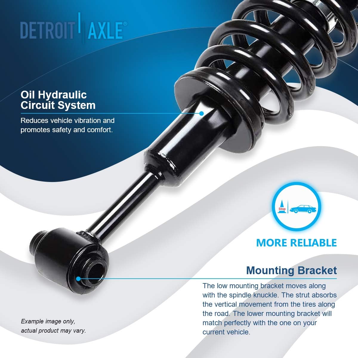 Detroit Axle - Front & Rear Struts for 2004 2005 Ford Explorer Mercury Mountaineer 4pc Complete Struts with Coil Spring Replacement Quick Install Ready Strut Shock Assembly