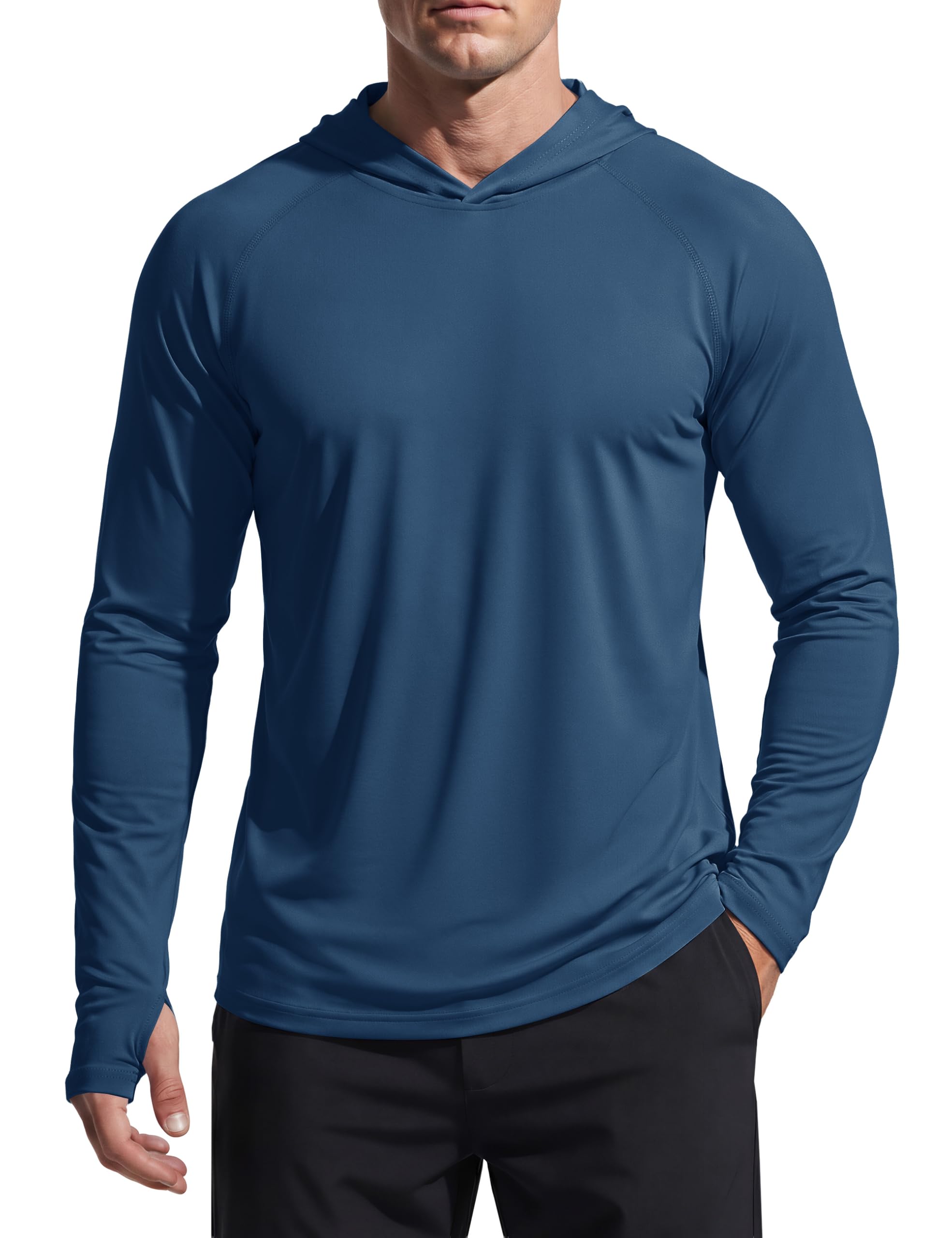 TACVASEN Herren UV-Schutz Hoodie Kapuzenpullover UPF 50+ Langarm Shirt mit Daumenloch
