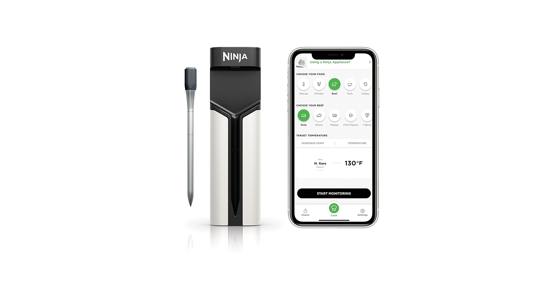 Ninja Meat Thermometer troubleshooting bluetooth connection probe accuracy charging