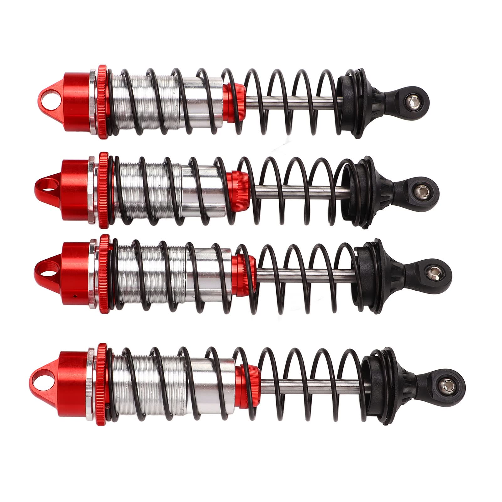 4 szt. RC przednie tylne amortyzatory RC amortyzator samochodowy część zamienna do samochodu Traxxas MAXX 2.0 1/10 RC (Red)