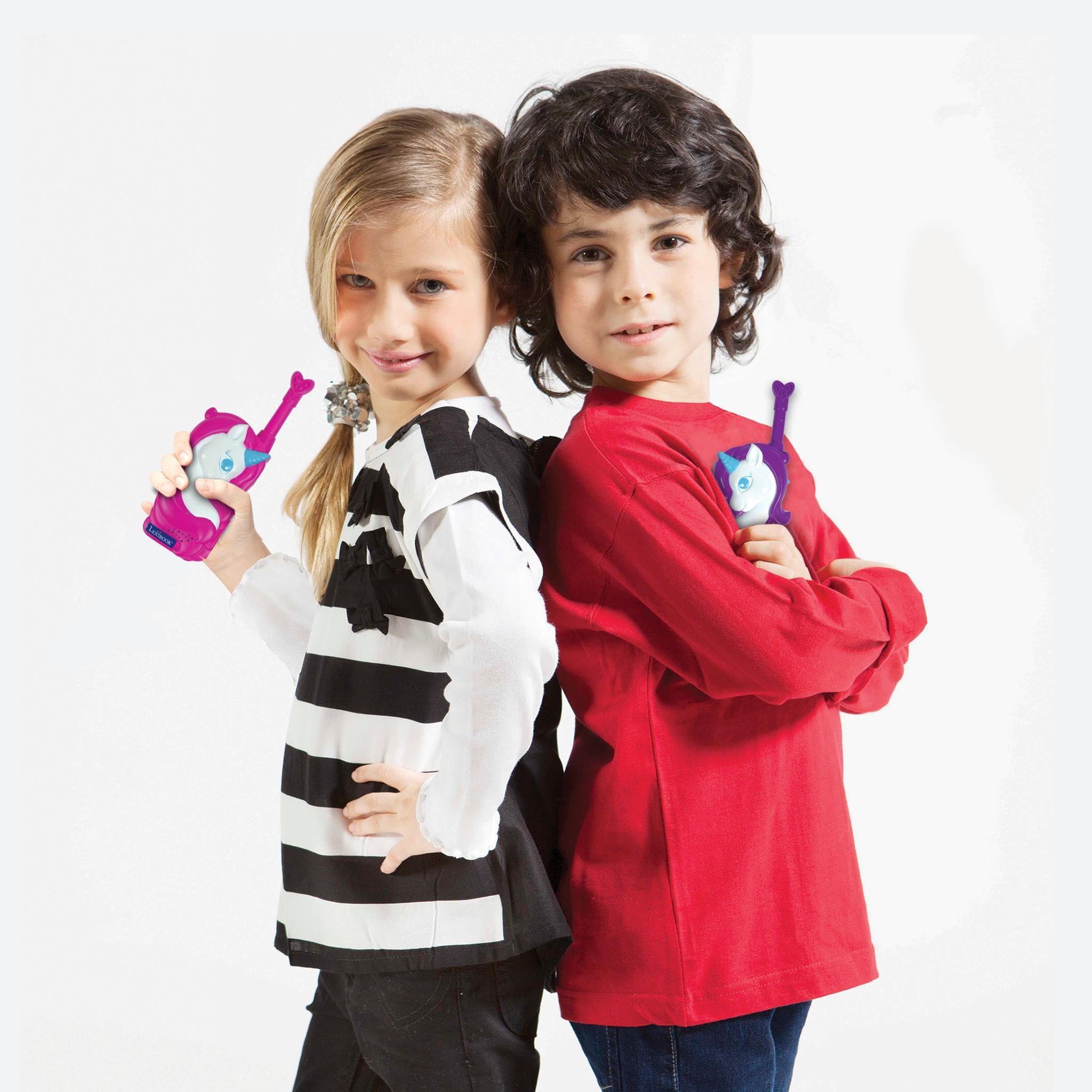 LEXIBOOK, Unicorn, 3D Unicorn Walkie-Talkies, 500m Range, 2 Communication Channels, Belt Clip, Pink/Purple, TW18UNILXB - Image 4