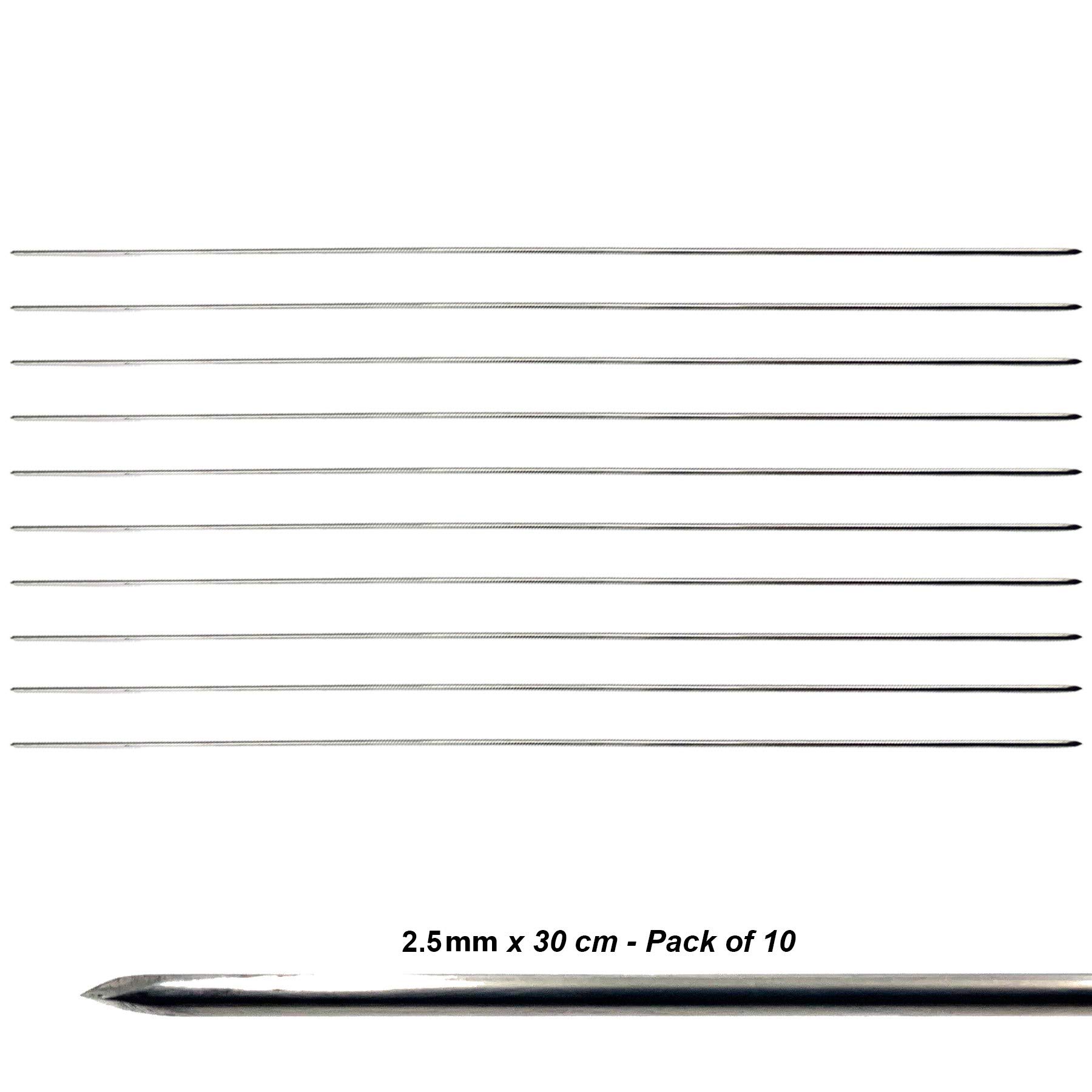 Medikrebs K-Wire 2.5 mm x 30 cm - 10 pcs, Stainless Steel, Silver, Orthopedic Wire