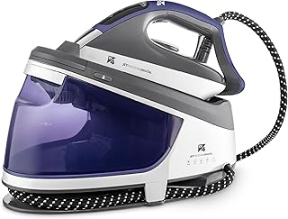 Di4 Centro de Planchado Jet Pressing Digital, Potencia 2600W, 8 Bares, Golpe Vapor 345g, Depósito Extraíble XL 1,5L, Suela Cerámica, Planchado Vertical, Listo en 1 Minuto, Pantalla LED, Autolimpieza
