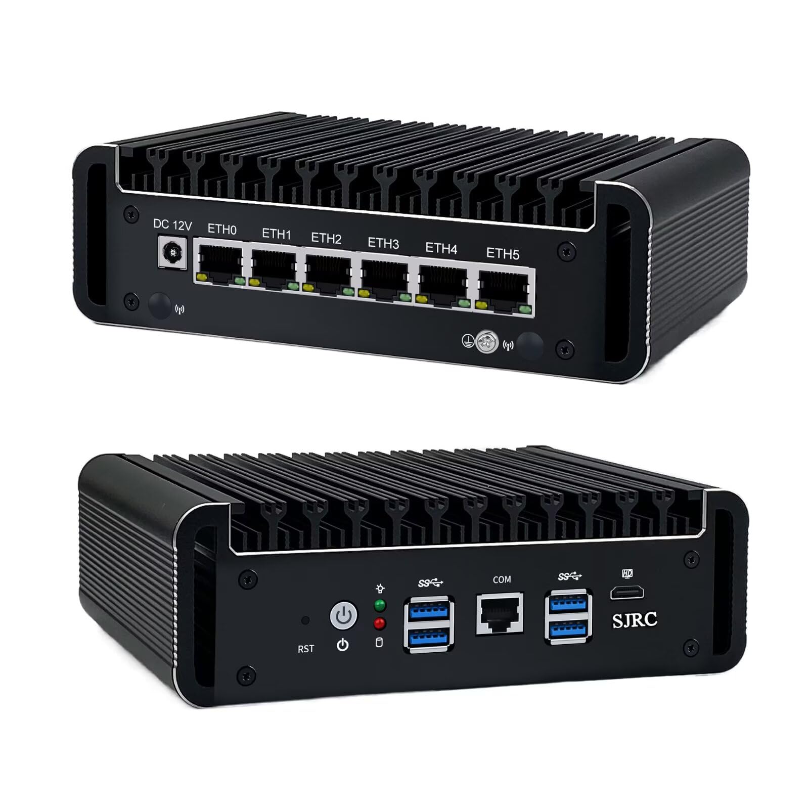 SJRC Fanless Mini PC Core i5-1135G7 6x2 5GbE LAN Barebone Firewall Hardware OPNsense Office Home Network Security Appliance