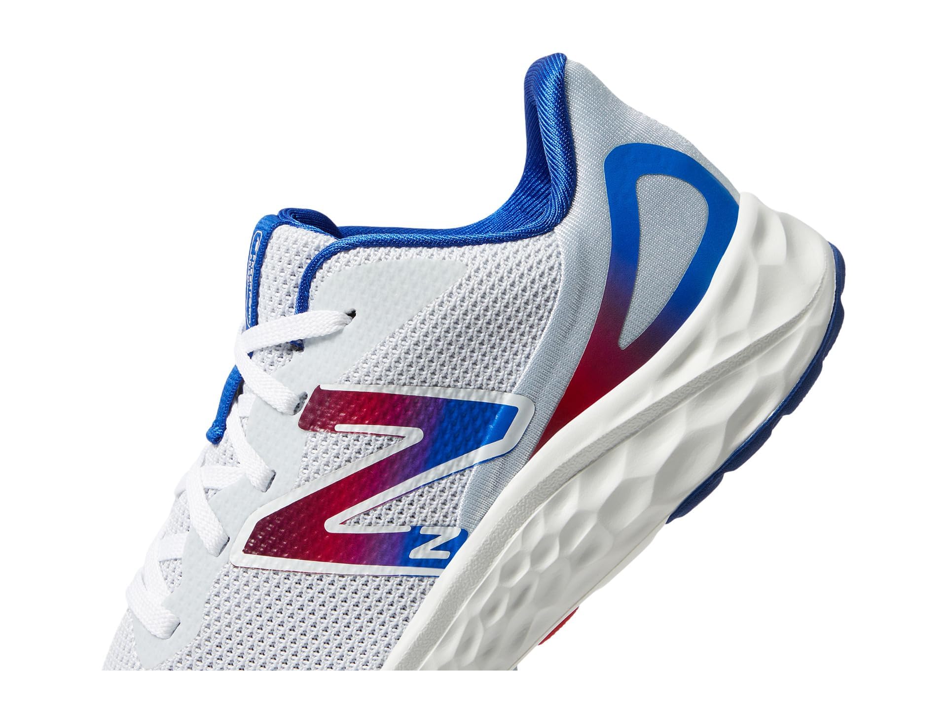 New Balance Tenis Arishi Fresh Foam v4 para niños, Cuarzo Gris/Team Royal/Team Red, 4 Wide Big Kid