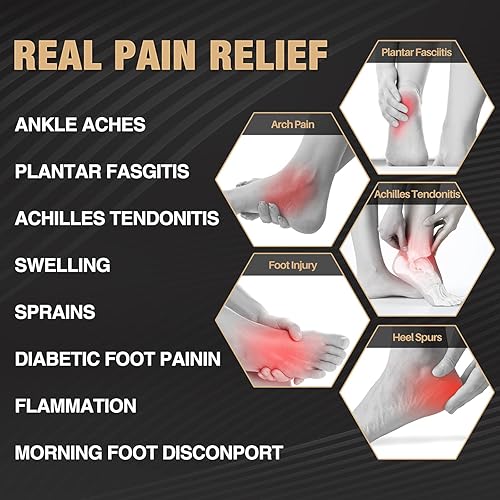 Miniatura 2 de 1 par de calcetines de neuropatía para mujeres y hombres, calcetines de compresión de tobillo y tendinitis, para aliviar el dolor y fascitis plantar