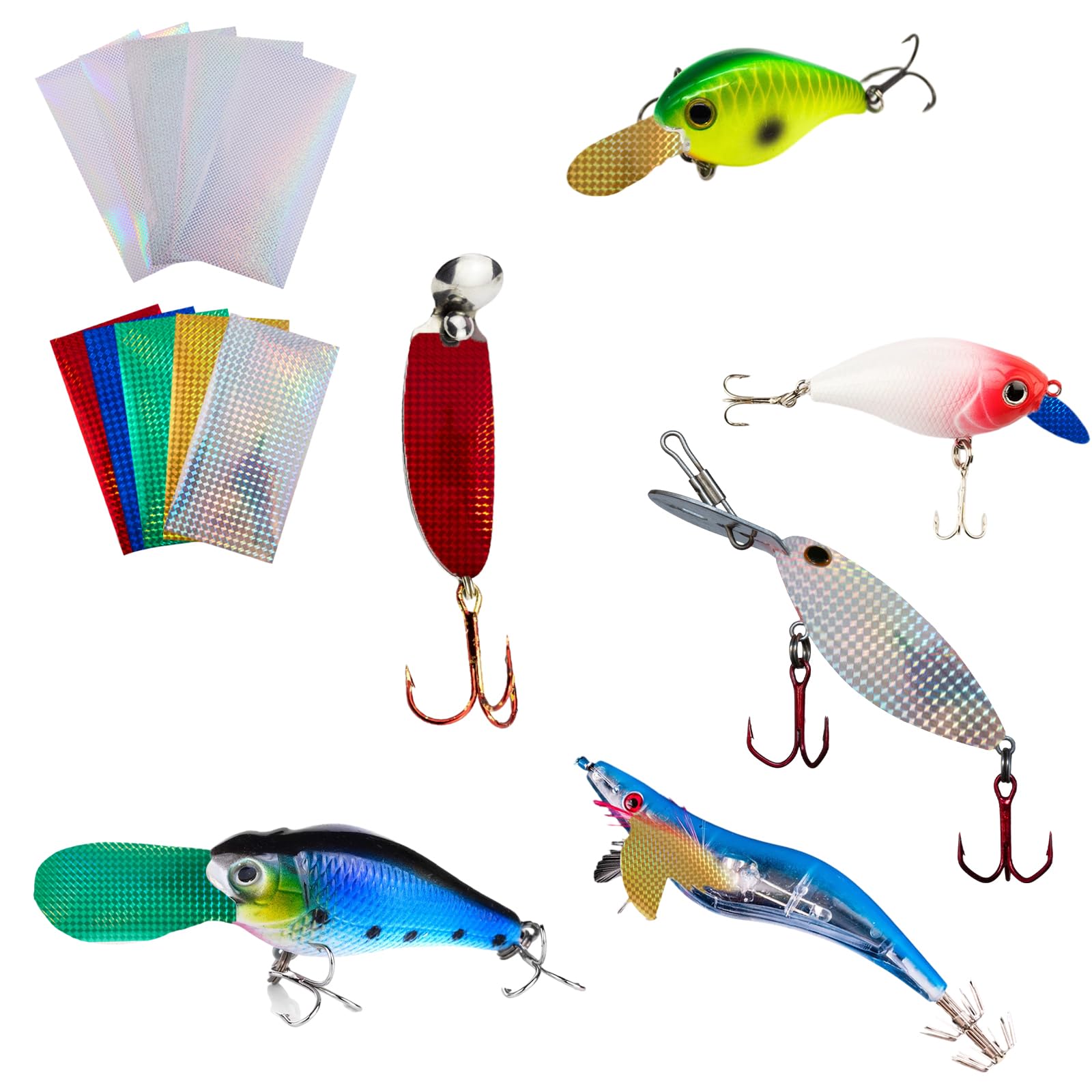 fish scales on lures beinkmake 30pcs Fishing Lure Tape Holographic Scale Lure Sticker 7x9inch Adhesive Fish Lure Tape Crafts DIY Film Flash Lure Tape for Fishing Lure Making Metal Baits : Sports Fly Tying Color:Green Crawfish Why Electric Fishing Reels