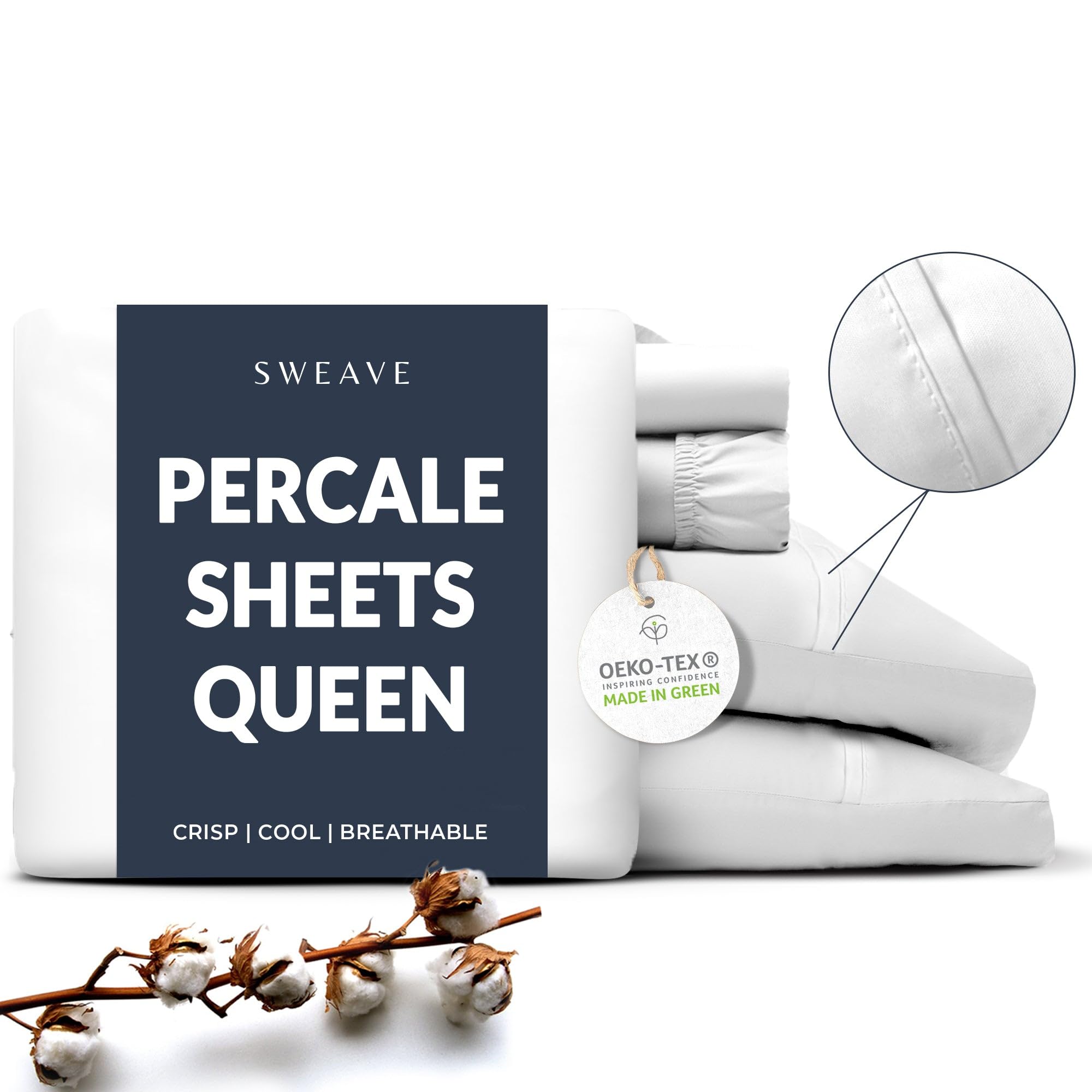 Sweave Z-Hem Percale Sheet Set