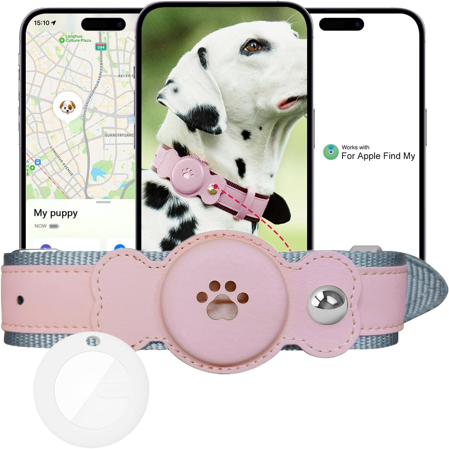 GPS Tracker for Dogs, No Monthly Fee, Waterproof Location Pet Tracking