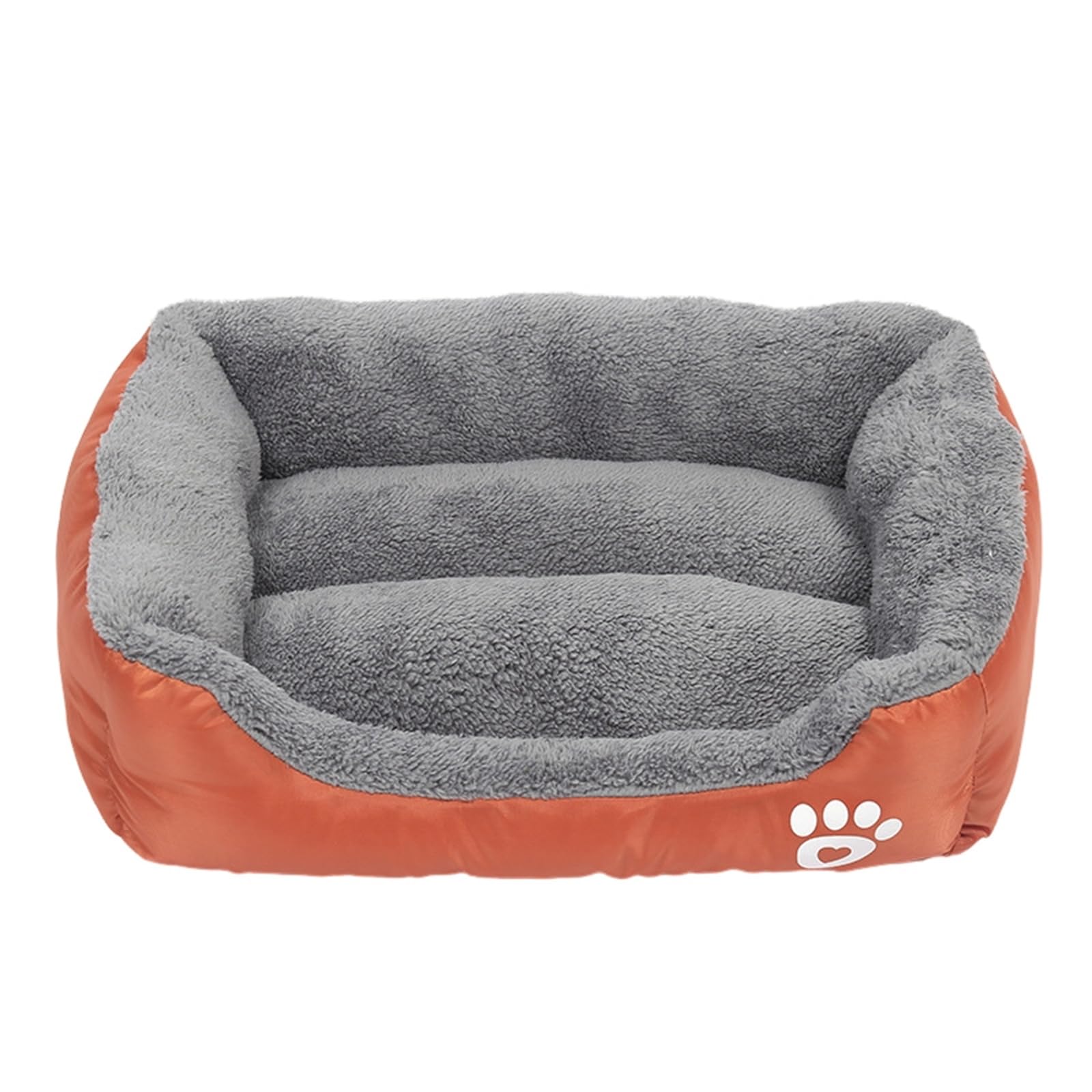 Mateju Plush Pet Bed Rectangle, Comfortable Fluffy Pet Cushion Warm Thick Warm Soft Plush Dog Cat Bed for Indoor Calming Puppy Kitten Petbed, for Small Medium (Orange,66x50x12cm)