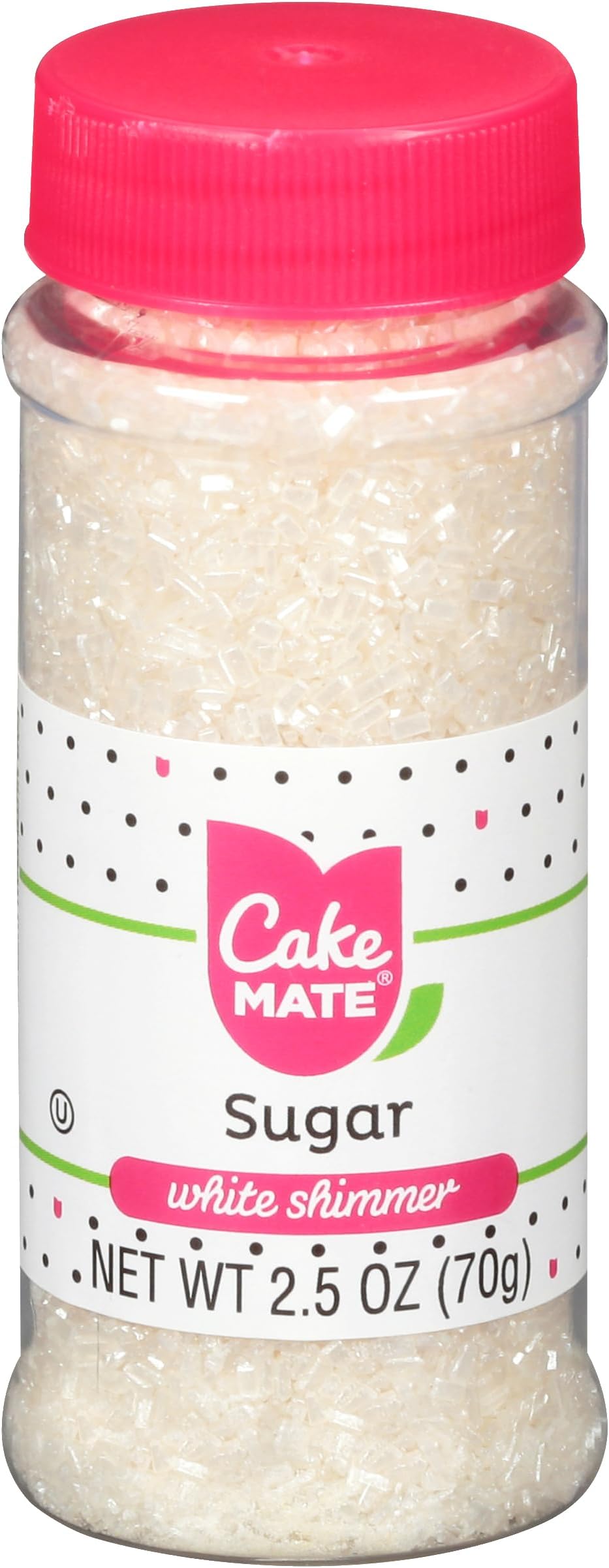 Cake Mate Cupcake Gems Shimmering White Sugar (2 oz.) – Edible Shimmer Sugar Sprinkles for Cupcakes, Cakes, Cookies & Desserts – Perfect for Cake Decorating, Wedding Cakes, and Special Occasion Treats