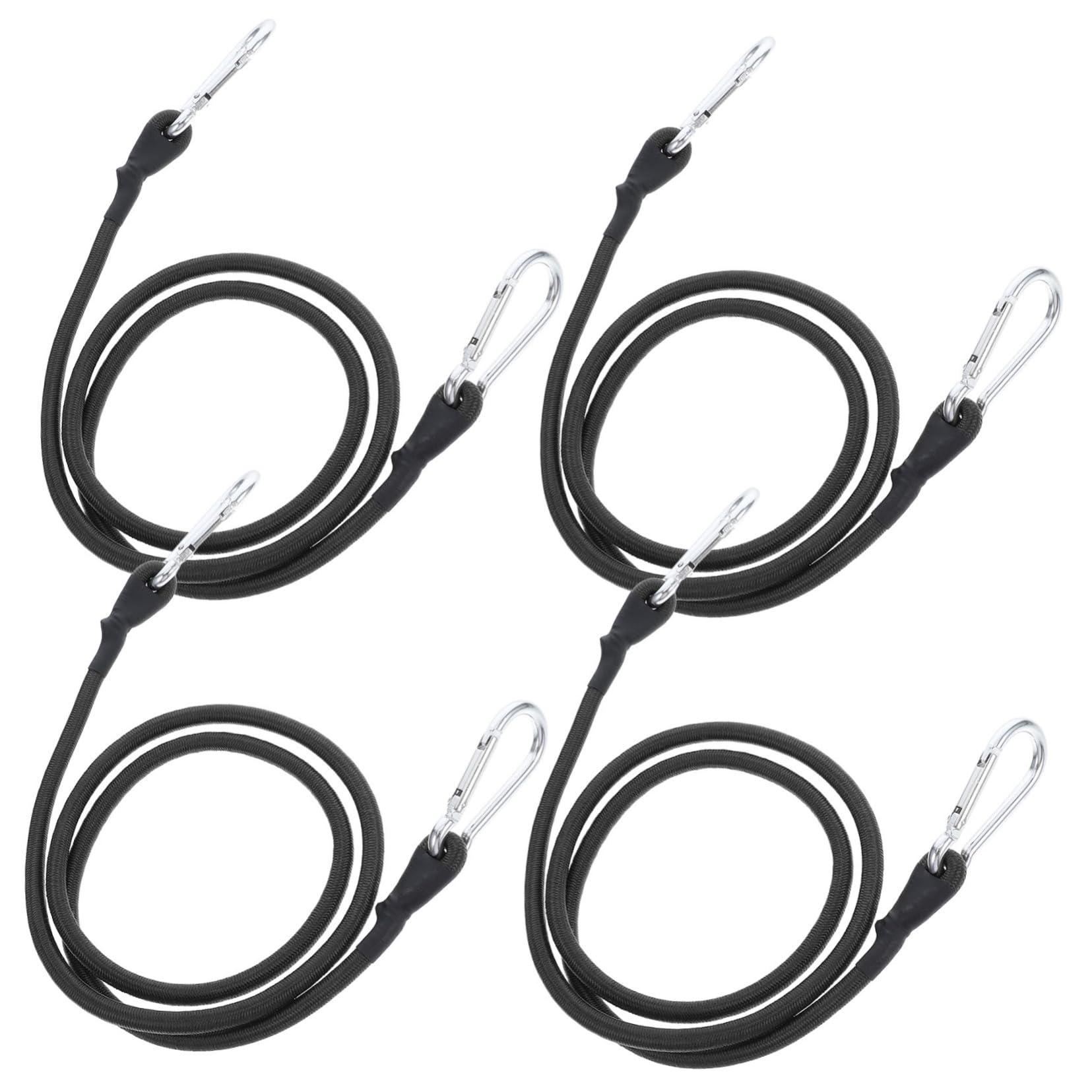 Luxshiny Elastic Luggage Tie-Down Ropes 4 Pack Bungee Cords with Hooks Sturdy Outdoor Straps for Camping Carrying Black
