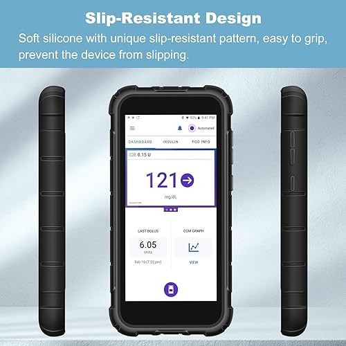 Vista 5 de Funda de silicona para Omnipod 5, ligera, a prueba de golpes, antideslizante, funda protectora de gel suave con bisel elevado para el dispositivo