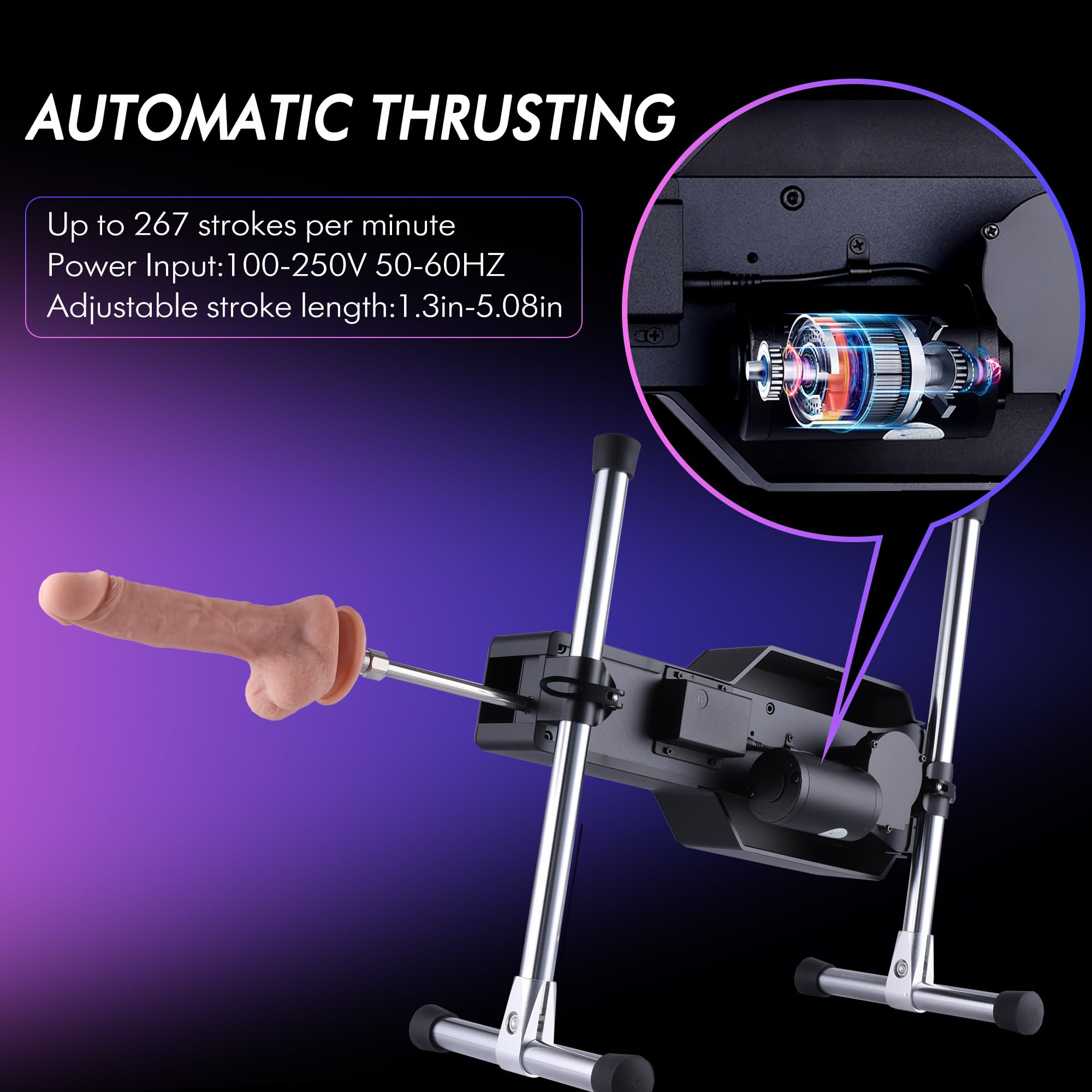 Hismith Premium 3.0 Pro, Sex Machine with KlicLok System, Wire and Intelligent APP Controlled Love Machine with Dildo,Purple