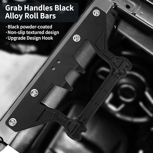 Miniatura 7 de Jossakath Paquete de 2 asas de agarre de barra de aleación de aluminio compatibles con Jeep Wrangler JLJLU Rubicon Sahara Sport y Gladiator JT mango