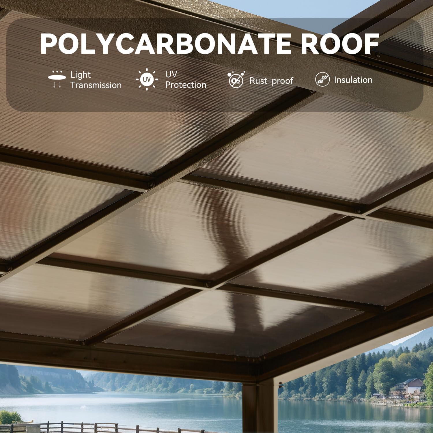 Close-up of polycarbonate roof material