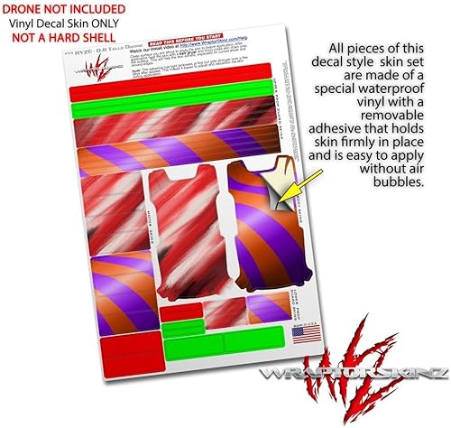 Miniatura 4 de Paquete de 2 pegatinas para DJI Ryze Tello Drone Paint Blend Red Drone (no incluidas)