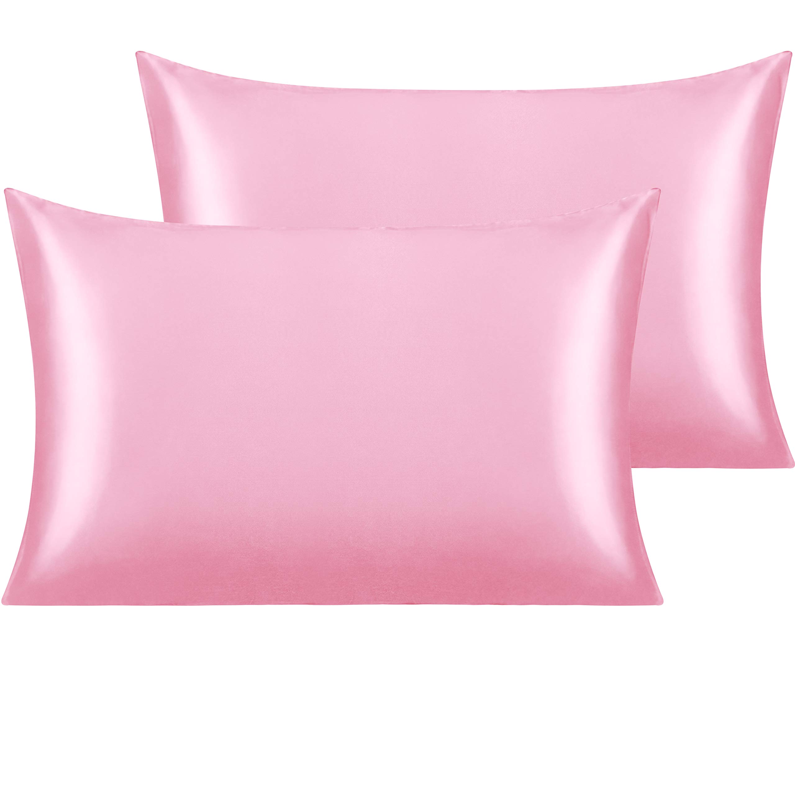 NTBAY Standard Satin Pillowcases, Set of 2, Pink — image 1