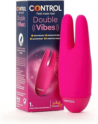 Control Estimulador Double Vibes - Vibrador Femenino Clítoriano - Material de silicona suave e higiénico - 5 niveles de vibración para mayor Placer - Juguete erótico acuático sumergible, 1 ud