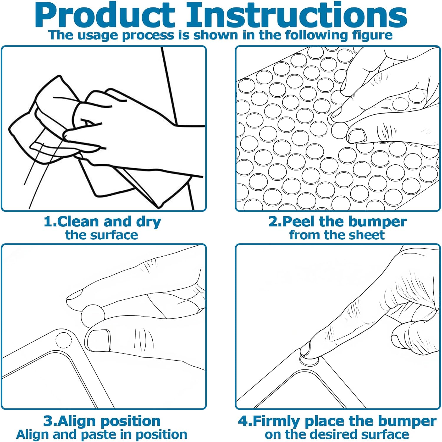 192 Pack Clear Cabinet Door Bumpers, 12x4mm Self-Adhesive Rubber Cabinet Bumpers Rubber Stoppers for Glass Tops Cabinets Drawers Picture Frames Furniture