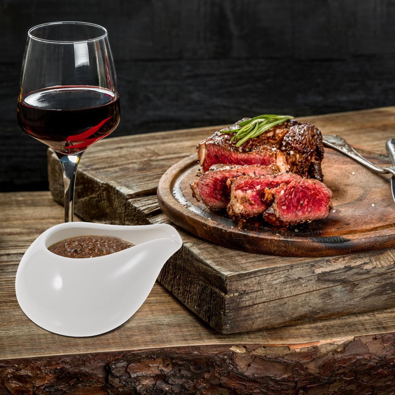 Hemoton Ceramic Gravy Boat Set 2-Pack 8Oz White Porcelain Sauce Serving Boats with Boat Shape Design for Easy Pouring Ideal for Home Restaurant and Party Use