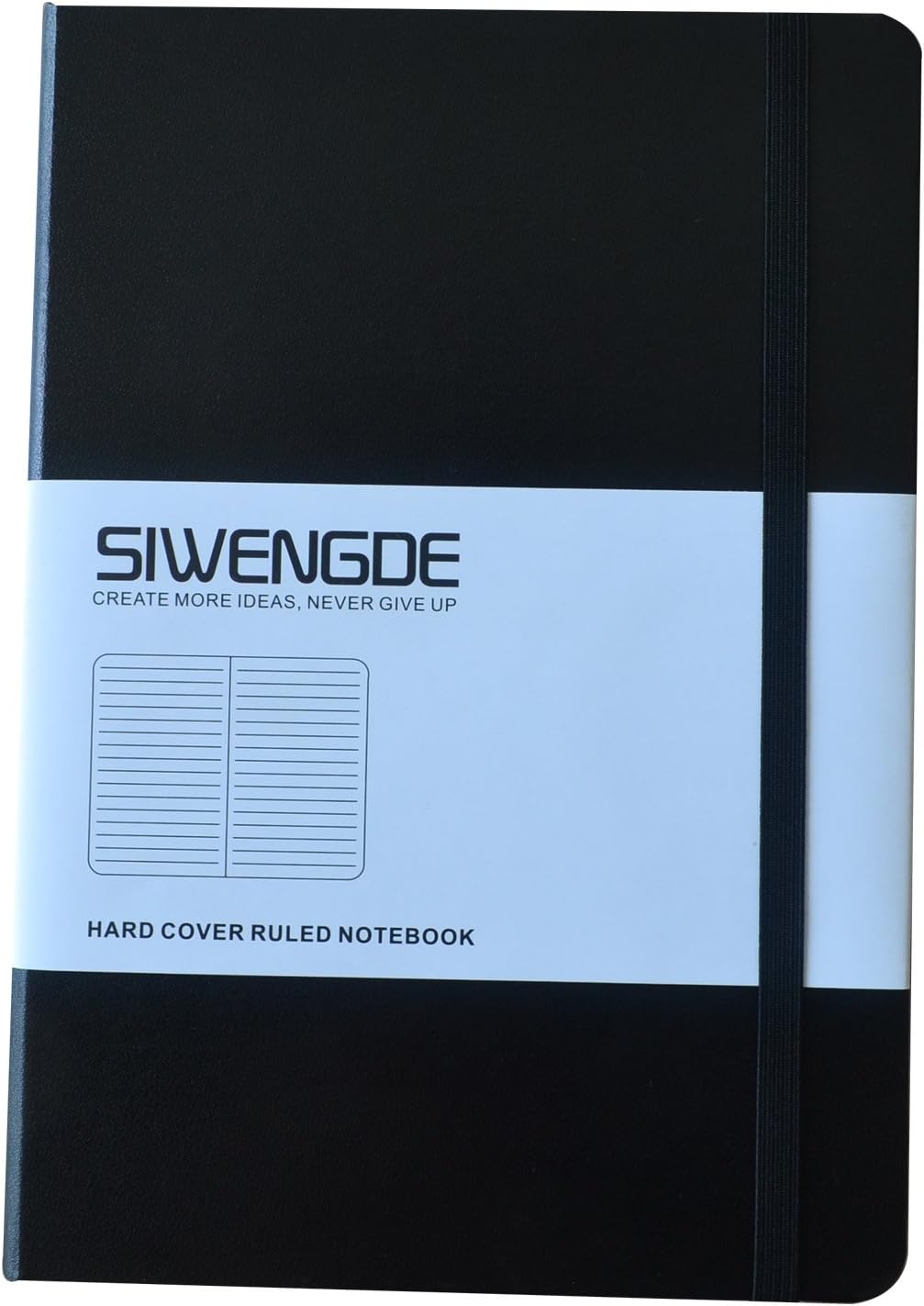 Siwengde College Lined Journal College Ruled Notebook Large (A5,145x210mm) 5.7"x8.27" 160 Lined Ruled Pages Premium Thick Smooth Paper 100gsm Ink-proof (Black)