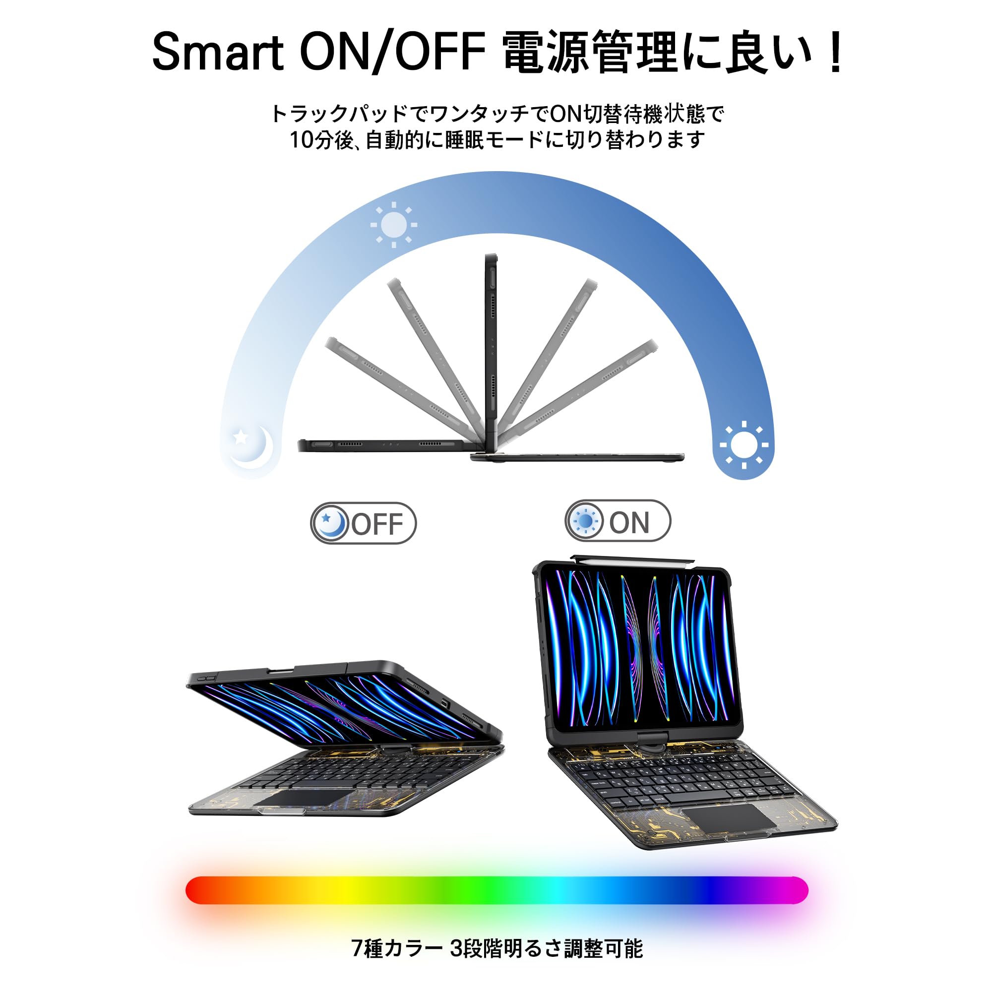 Amazon.co.jp: BJBT ipad 第7/8/9世代 10.2インチ キーボードケース