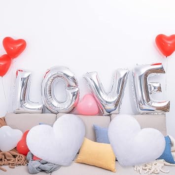 Unittype 2 Pcs Heart Pillows 20 x 15.7 Inch White Heart Shaped Throw Pillows Cute Faux Bunny Fur Decorative Fluffy Soft Plush Gift for Women Mom Bride Wedding Anniversary Bedroom Decor