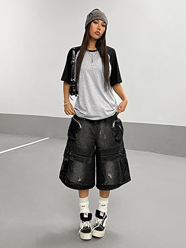 Miniatura 4 de Verdusa Camiseta casual de manga corta con cuello redondo de gran tamaño para mujer