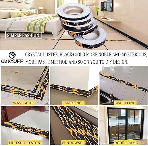 Miniatura 6 de Cinta decorativa impermeable para decoración de azulejos, adhesivo de mármol, cinta decorativa para paredes, muebles, revestimiento autoadhesivo
