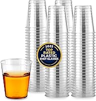 Vista 1 de Stock Your Home - Vasos de chupito de 1.5 onzas - 500 vasos de chupito de plástico mini (1.5oz) Vasos desechables transparentes para chupitos