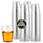Stock Your Home 1.5 oz Shot Glasses - 500 Mini Plastic Shot Glasses (1.5oz) Clear Disposable Cups for Jello Shots, Wine Tasting, Liquor, Whiskey, Pudding, Sample Cup for Halloween and Elegant Parties