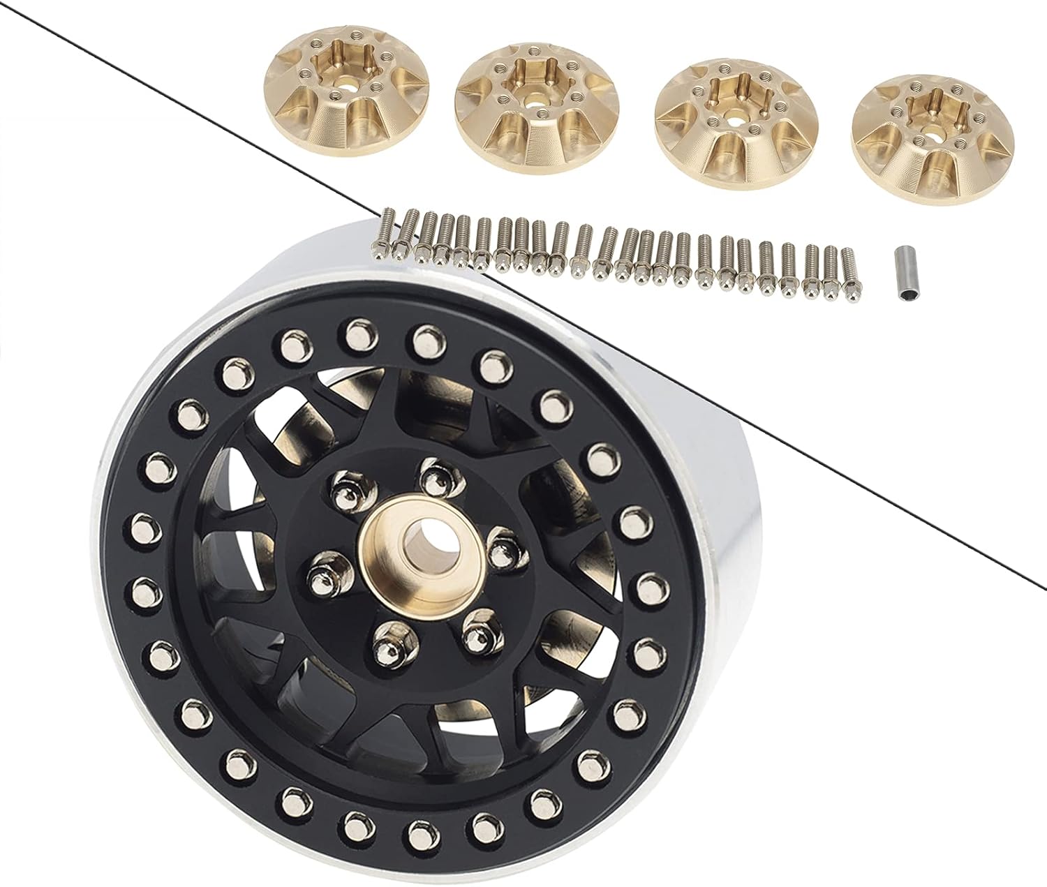 Brass Car Wheel Weight Block Counterweight, 1.9in & 2.2in, 4pcs, 9mm