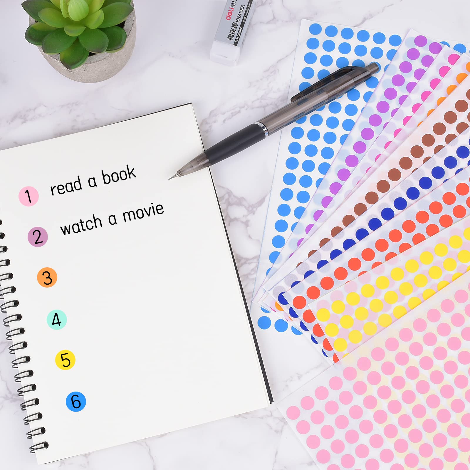 Bollini Adesivi Colorati 4000 Pezzi - 25 Mm, 8 Colori, Per Decorazione E Organizzazione - Foto 11