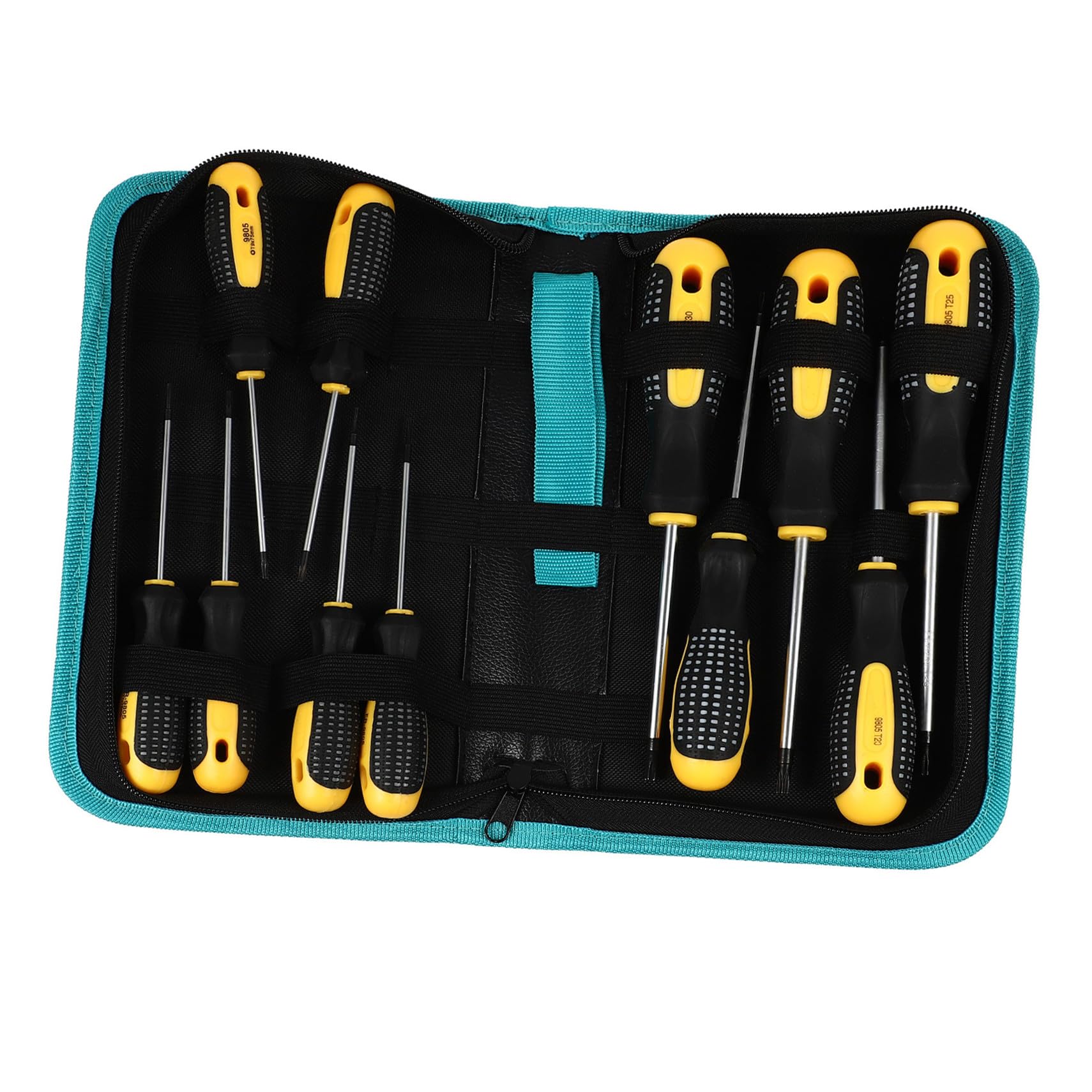 Juego de Destornilladores Estrella Manual 11 Piezas T5-t30 | Acero al Cromo-vanadio, Mango Ergonómico Mejor Torque, 1 Set para Trabajo Profesional y Uso Doméstico