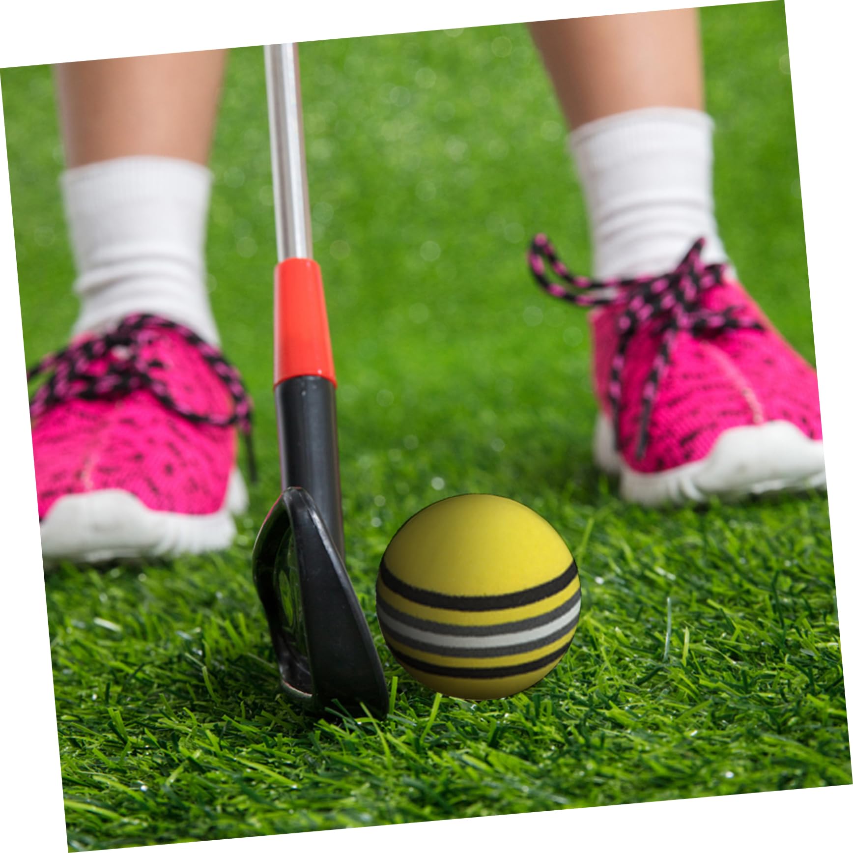 VANZACK 75piezas Bolas De Práctica De Golf Eva De Diseño De Arcoíris Brillante Seguro para Interiores y Exteriores Entrenamiento Sin Preocupaciones