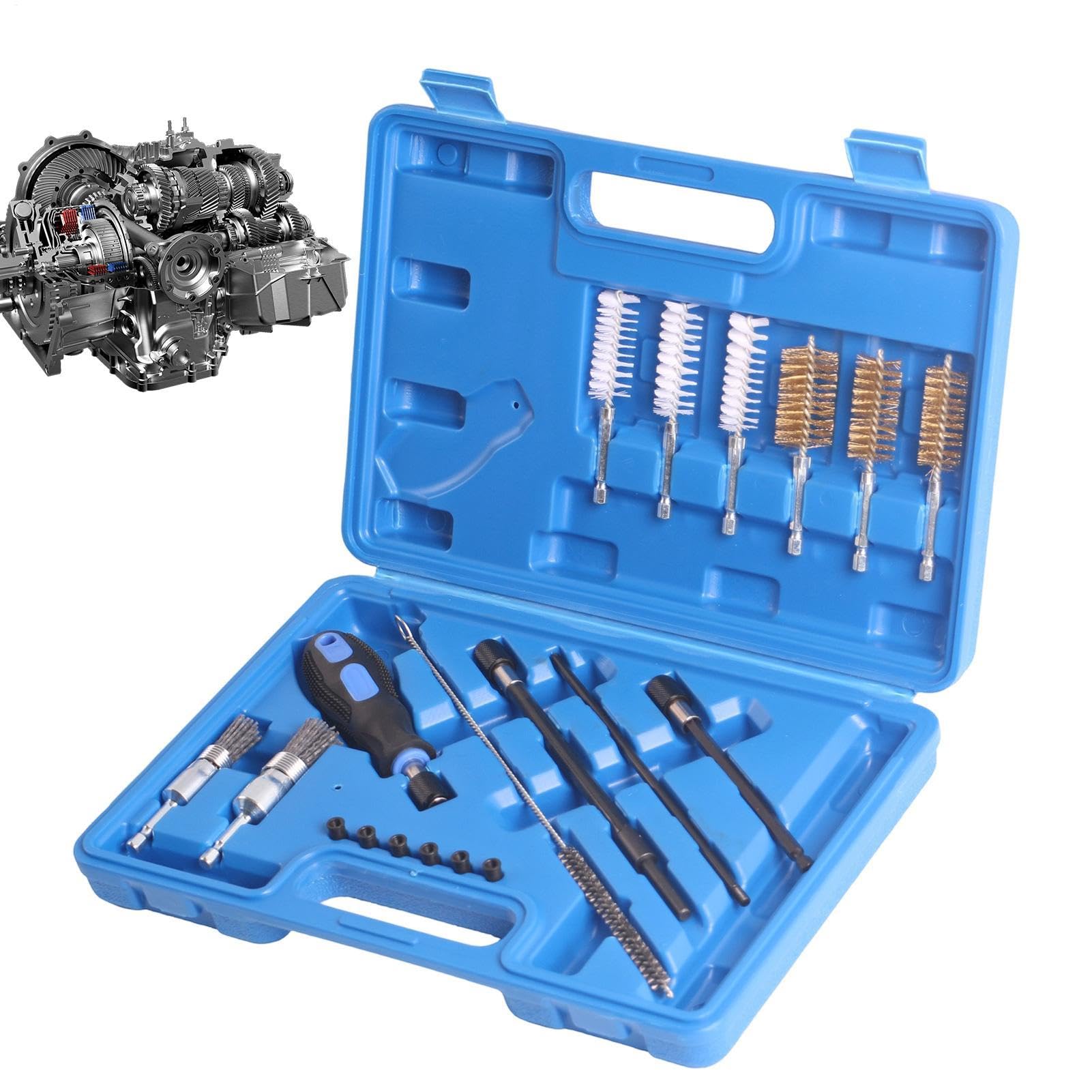 Kit Di Pulizia Iniettori Set Di Spazzole Per La Manutenzione Del Motore | Spazzola Di Pulizia Per Sede Iniettori Per Uso Esterno Garage Officina Casa Tecnici Berlina E Camion