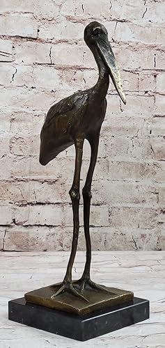 Miniatura 2 de Rembrandt Bugatti - Escultura de bronce de cigüeña, pájaro exótico, decoración de cabaña para el hogar, decoración de estatua por Bronze Classy