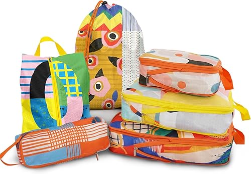 Juego de 6 cubos de compresión para viajes, organizador de equipaje impermeable, juego de bolsas de almacenamiento lavables, cubos de embalaje para